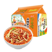 plus会员、概率券：统一 巧面馆麻辣笋子牛肉面106g袋面*5袋