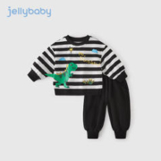 JELLYBABY 男童套装秋季 两件套秋装 黑色 100CM