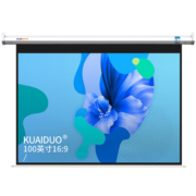 快朵小屋100英寸16:9白玻纤电动幕布 投影仪幕布 投影机幕布 投影幕布 投影布 办公家庭屏幕 【标配遥控器】