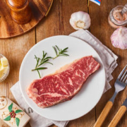 天谱乐食 俄罗斯谷饲250天黑安格斯西冷原切牛排180g/袋 西餐食材