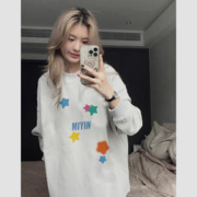 MI YIN 秘印 慵懒风chic艺术生圆领卫衣女早秋百搭小众情侣学生独特上衣超好看