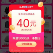 限用户：唯品会 双11特价狂欢 满60-40元全品类券