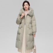 补贴购：SNOWFLYING 雪中飞 狐狸毛领长款羽绒服休闲百搭冬季防寒保暖时尚休闲精致羽绒服女