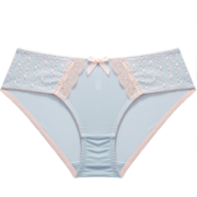 Glambody 日系性感火辣内裤女蕾丝中腰本命年红色冰丝细带少女内裤NK1306 酒红色 M