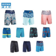 DECATHLON 迪卡侬 泳裤男款沙滩裤游泳裤防尴尬温印花可下水海边平角OVOM