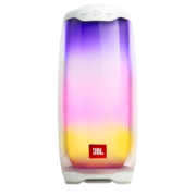 JBL PULSE4 音乐脉动四代 便携蓝牙音箱 全面屏炫彩小音箱+低音炮 桌面音响 超长续航 防水设计 白色