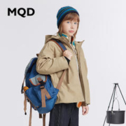 MQD 马骑顿  男童透湿斜纹风衣 中卡其/ 树根色