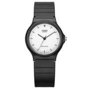 卡西欧（CASIO）时尚简约百搭中性 经典指针黑盘防水石英手表学生考试小表 MQ-24-7E