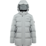 BOSIDENG波司登 长羽绒服外套连帽银石灰8166 175/92A 体重约130-140斤