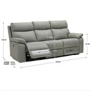 Lazboy 乐至宝 GN.615 布艺功能沙发 简约三人左右功能位灰绿色