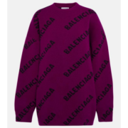 BALENCIAGA Logo嵌花羊毛毛衣