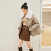 28日10点：eifini 伊芙丽 冬季翻领长袖韩版宽松羽绒服女