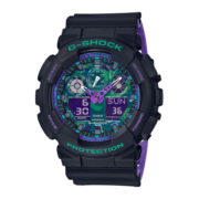卡西欧（CASIO）G-SHOCK 海洋之心潮流炫色运动双显男表 霓彩武士 GA-100BL-1ADR