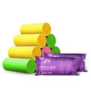 e洁 垃圾袋平口可扣型加厚家用酒店塑料袋 40*45cm 共150只颜色随机
