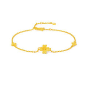 京东PLUS：周六福 A0710814 小甜花足金手链 16cm 2.1g 含配链款