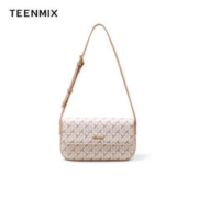 TEENMIX 天美意 包包女包牛皮单肩包女士高级感腋下包 樱花粉