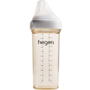 HEGEN奶瓶新生婴儿宽口多功能奶瓶PPSU婴儿大宝宝仿母乳奶瓶原装进口 330ml自带3段奶嘴 6个月以上使用