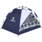 探路者（TOREAD）帐篷 户外露营防泼水便携全自动双人速开帐篷 油画墨彩深海蓝印花/藏蓝 均码