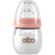 albo新生儿奶瓶婴儿玻璃奶瓶0-3-6个月120ml 粉色DS0049