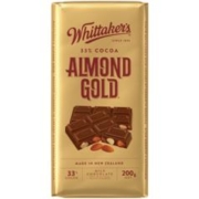 Whittaker's 惠特克 新西兰原装进口巧克力制品喜糖零食送礼糖果休闲零食袋装临期1月 扁桃仁牛奶巧克力200g