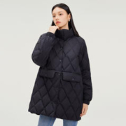 16日10点：冰洁BENGEN 中长款羽绒菱格纹品质时尚立领休闲商务女式羽绒服