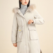 双11预告、20点开始：snow flying雪中飞 女士过膝长款羽绒服 米灰色 165/88A M 多码可选