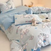 Sanrio 三丽鸥 床上四件套纯棉100%纯棉卡通学生宿舍家用单双人全棉床单被套被罩 玉桂狗 0.9-1.2m床单
