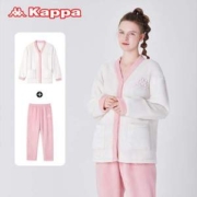 KAPPA 2023秋冬新品 女士暖肤绒V领家居服套装 2色（赠运动水壶）