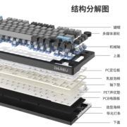 达尔优（dareu）EK75系列 75%配列有线/无线/蓝牙三模客制化机械键盘 板簧gasket结构 绝绝紫-梦遇HIFI轴