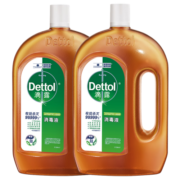 滴露（Dettol）消毒液消毒水衣物除菌液 衣服洗衣机地板杀菌消毒剂喷雾非84酒精 1.8L*2大瓶