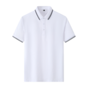 凡客诚品vancl男POLO衫春夏新款简约休闲翻领短袖多彩间条领polo衫 藏青 XL