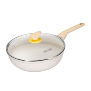 炊大皇（COOKER KING） 炒锅白色不粘锅网红大白锅平底炒菜锅少油烟易清洗电磁炉通用 【炒锅28cm】超轻不粘 双导流口