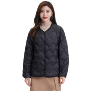 雪中飞秋冬季女士轻薄款羽绒服  保暖防寒外套女 黑色
