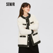 Semir森马 羽绒服女 中长款圆领小香风 00319 160/84A/M