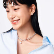 ZENGLIU ZEGL天然淡水珍珠耳钉女925银2023新款耳环高级感复古12mm大耳饰