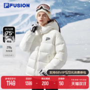 FILA 斐乐 FUSION斐乐潮牌羽绒服女2023冬季新款时尚宽松保暖连帽上衣