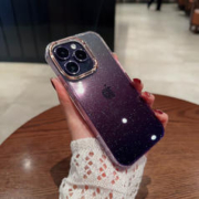 昊穆 iPhone13promax手机壳透明防摔大孔亚克力星空渐变闪粉全包男女款11苹果14/12