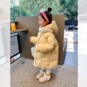 图图小象 女童2023秋冬装新款小童羽绒服儿童90白鸭绒棉服宝宝长款加厚外套