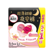 高洁丝（Kotex）蜜桃小姐透气安睡裤安心裤L号6条臀围85-105cm夜安裤裤型卫生巾