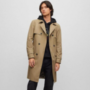 多色多码，HUGO Hugo Boss 雨果·博斯 Maluks2341 男士棉质经典风衣50493354