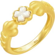 周生生 黄金戒指 足金 虎爪四叶草贝母 92970R计价 15圈 - 4.87克(含工费260元)