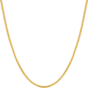 周六福18K金项链女肖邦链 彩金项链素链 黄18K 经典款-约40cm