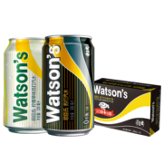 屈臣氏（Watsons）苏打汽水混合系列 买20罐黑罐送4罐柠檬草 气泡饮料 330ml*24罐