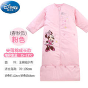 Disney baby 迪士尼宝宝（Disney Baby）婴儿童睡袋一体可拆袖春秋冬天加厚防惊跳踢被新生儿四季包被抱被 派对粉 80-110
