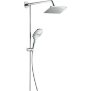 汉斯格雅（Hansgrohe） 花洒双飞雨恒温花洒套装240mm方形顶喷挂墙式淋浴柱 26777007