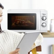 Midea 美的 快捷微波炉 家用小型 360°转盘加热 旋钮操控 易洁内胆（M1-L213B）