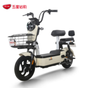 五星钻豹 新国标电动车48V20AH电瓶车男女代步车轻便两轮电动自行车 A13 源彩奶白