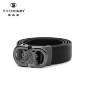 喜来登（SHERIDAN）皮带男 头层牛皮 礼盒装 自动扣商务正装腰带男士裤带 NL180354S 黑色