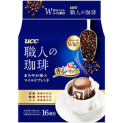 悠诗诗（UCC）滴滤挂耳式职人咖啡粉（圆润柔和）7g*16p/袋 日本进口