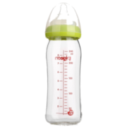 贝亲（Pigeon）宽口径玻璃奶瓶新生儿奶瓶玻璃婴幼儿宝宝奶瓶 AA70绿色240ml（自带M号奶嘴）
